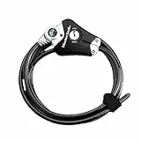 Master Lock Damen, Verstellbares Kabelschloss mit Schüsselschloss - Ideal für Sportausrüstung, Werkzeuge und Gartenmöbel, Schwarz, 1 cm Durchmesser (Kabel einstellbar von 30 cm bis 1,8 m)