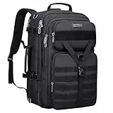 WITZMAN Carry On Reiserucksack Herren Groß Wandelbar 45L Nylon Rucksack 3 in 1 Tasche Fit 17 zoll Laptop（B688 Schwarz）