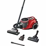 Bosch Staubsauger beutellos Serie 6 BGC41PET, Bodenstaubsauger, ideal für Tierhaare und Allergiker, Hygiene-Filter, 10 Jahre Motorgarantie, für Parkett, Teppich, Fliesen, Turbo-Düse, leise, 700 W, rot