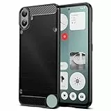 Qiinogow Hülle Kompatibel mit Nothing CMF Phone 1, Ultradünne Handyhülle Mit Stoßdämpfung, Schutzhülle aus Kohlefaser-TPU (Schwarz)