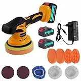 Dibaful Poliermaschine Auto Akku Polishing Schnurlose mit 2 Stück 21V 3000mAh | Polierer Set Kit Polierpad Polierschwamm Polierfell 8 Variable Geschwindigkeit 1000-6000RPM