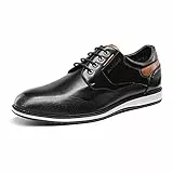 Bruno Marc Herren Casual Schnürhalbschuhe Derby Bequeme Sneaker ins Büro,Size 45,Schwarz,SBOX2226M-E
