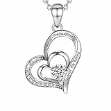 Yuluzeln Silberne Mutter Tochter Kette Herz Anhänger, Infinity-Halskette Schmuck Tochter Geschenk für Mädchen Damen Frauen Freundin Tochter 18' von Mama Papa