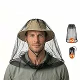 Moskitonetz Kopf 2er Pack Ultra Großes Design Moskitonetz Outdoor, Mückennetz Kopf mit extrafeinen Maschen für Camping,Wandern,Angeln,Gartenarbeit,Passend für die Meisten Hüte,Leicht mit 1 Tragetasche