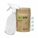 BiOHY Universalreiniger Putzmittel Tabs (24er-Set) + Glas Sprühflasche | nachhaltige Allzweck-Tabletten zum Auflösen | Haushaltsreiniger | mikroplastikfrei | Küchen-, Bad- & Glasreiniger
