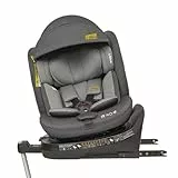 Jovikids 360° Drehbar Kindersitz mit ISOFIX, i-Size 40-150cm(ab Geburt -12 Jahre) Baby Autositz Reboarder mit Liegefunktion & Abnehmbar Vordach, ECE R129 (grau)