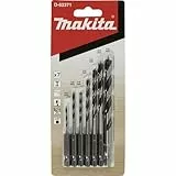 Makita D-62371 Holzbohrer-Set 7-teilig, Holzspiralbohrer für Weich- und Hartholz, Ø 2 - 8 mm, 1/4'-Sechskantaufnahme