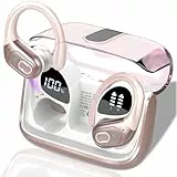 Aptkdoe In Ear Kopfhörer Kabellos Sport, Bluetooth 5.4 Kopfhörer mit ENC Mic, 75 Std Spielzeit, Anpassung über die App, Hi-Fi Stereo, IP7 Wasserdicht Ohrhörer mit Ohrhaken für Joggen/Gym, Roségold