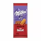 Milka Schokolade Extra Biscoff – Alpenmilch-Schokolade mit knusprigen Lotus Biscoff-Keksstückchen – 190g