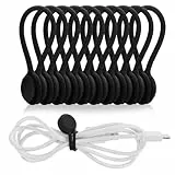 Lusofie 10 Stück Magnetische Kabelbinder Silikon Kabelclip Organizer Wiederverwendbare Magnetische Kabel Organizer USB Kabelmanager für Büro Schule Zuhause Cable Organizer (Schwarz)