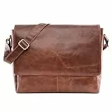 LEABAGS Messenger Bag, Acapulco Echtleder Aktentasche Herren & Damen, Leder Laptoptasche bis 15 Zoll, Umhängetasche mit Schultergurt 39 x 30 x 11 cm