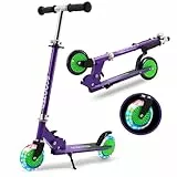 TENBOOM Tretroller für Kinder, 3–8 leuchtende Räder, 3 verstellbare Höhen, Kinderroller mit Ständer, leicht, faltbar, für Jungen und Mädchen