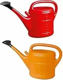 2X Gießkanne 10L ROT + ORANGE + 1x KÜHLSCHRANKMAGNET! Giesskanne Kunststoff für groß & klein Garten & Zimmerpflanzen Gießkannen Gieskanne Gieskannen 10 Liter Watering Can Gieskannen10Liter lr