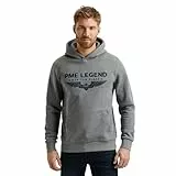 PME Legend Herren Kapuzenpullover Hoodie Hooded Soft Terry with Logo Regular Fit, Größe:M, Farbe:Grey Melee 960