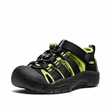 KEEN Unisex Kinder Newport H2 Sandalen, Black Lime Green, 34 EU