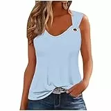 Tank Top Damen Sexy Oberteile Sommermode Rundhals Bluse Ärmellose T Shirt Elegant Slim Fit Laufweste Strandtunika Leichtes Trägershirt Einfarbig Basic Freizeitshirt Luftig Süße Westen