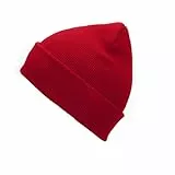 Durio Wintermütze Herren Damen Unisex Strickmütze Beanie Mütze Herrenmütze Arbeitsmütze Einheitsgröße Rot