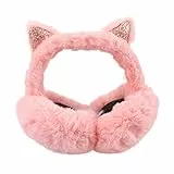 Fenical niedliche tierohrenschützer plüsch katzenohren outdoor winter wärmer ohrenschützer ohrenwärmer stirnband für mädchen frauen rosa