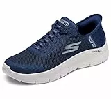 Skechers Damen Go Walk Flex Grand Entry Slip-InTurnschuhe, Navy Textile/White Trim, 40 EU