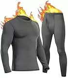 UNIQUEBELLA Funktionsunterwäsche Herren Set Atmungsaktiv Skiunterwäsche Männer Winter Thermowäsche für Joggen,Radfahren,Fußball,Skifahren,Motorrad Warme