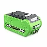 40 V 6,0 Ah 29462 Li-Ionen-Ersatz für Greenworks 40 V-Akku Kompatibel mit Greenworks-Akku Elektrowerkzeuge 29462 29252 20202 22262 25312 25322 20642 22272 27062 21242