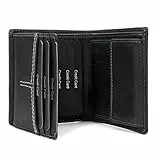 Fa.Volmer ® Geldbörse aus Echtleder | RFID-Schutz | 9 Kartenfächer + Münzfach | inkl. Geschenkbox | Modell: CityWalker (schwarz)