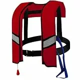 Aufblasbare Rettungswesten für Erwachsene, automatische aufblasbare Rettungsweste, 150n, verstellbare Rettungsweste mit reflektierenden Streifen und Pfeife, extra Schlauch für Bootfahren, Surfen