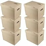 D.RECT ARCHIVE BOX ZIP CARDBOARD A4 IDEA Archivschachtel, 6 Stück, Braun