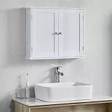 Vida Designs Badezimmerschrank mit 2 Türen, Wandmontage, mit Aufbewahrungsfach, weiß