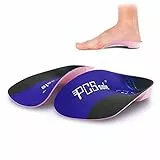 PCSsole 3/4 Orthopädische Einlegesohlen für Plattfüße, Plantarfasziitis, Fersensporn, halbe Schuheinlagen mit hoher Fußgewölbe, Schuhe Einlagen lindern Fersenschmerzen für Damen & Herren, Blau, L.