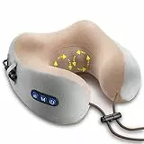 Ergocar Massagekissen Nackenmassagegerät Massagegerät für Cervical Muskelschmerzen lindern U-förmiges Massagekissen Für Spannungsabbau Für Heimauto und Büro (Braun)