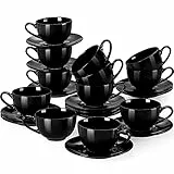 LOVECASA, Serie Sweet, Kaffee-Teeservice aus Porzellan für 12 Personen, Cappuccino-Tasse 230 ml + Untertasse