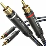KabelDirekt – 3m Cinch Kabel, Stereo Audio Kabel 2×2 Cinch, bruchfeste Metallstecker & flexibles Nylon-Braiding (Koaxialkabel, RCA-Kabel, Subwoofer/HiFi & Heimkino/Blu-ray, analog & digital)