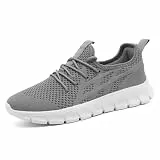 VGPSFN Laufschuhe Damen Sneaker Schuhe Sportschuhe Turnschuhe Straßenlaufschuhe Walkingschuhe Komfortabel Mesh Atmungsaktives Schuhe Hellgrau 38