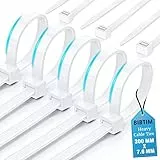 BIBTIM Kabelbinder, 300 x 7.6mm, 100er-Pack, Premium-Nylon-Reißverschlussbinder, Mehrzweck-Kunststoffbinder, sicherer Selbstverriegelungsmechanismus, für Haus, Garten, Büro und DIY