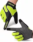 boildeg Fahrradhandschuhe Radsporthandschuhe rutschfeste und stoßdämpfende Mountainbike Handschuhe mit Signalfarbe geeiget Unisex Herren Damen