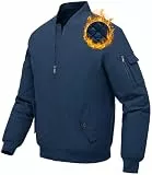 donhobo Herren Winter Jacke Bomberjacke Quilted Steppjacke Winddicht Gefüttert Herbst Winter Warm Gepolsterte Mäntel Outwear Marine XXL
