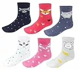 TupTam Kinder Socken Bunt Gemustert 6er Pack für Mädchen und Jungen, Farbe: Mädchen 9, Socken Größe: 23-26