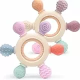 Okonkn Beißring Baby,Zahnungshilfe Spielzeug Silikon Baby Zubehör Für Jungen Und Mädchen