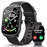 STECEi Smartwatch Herren Damen, 1.95' Fitnessuhr mit Telefonfunktion, Smart Watch 110+ Sportmodi, IP68 Wasserdicht, Fitness Tracker mit Schrittzähler, Tiefschwarz