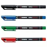 STABILO OHPen Marker für verschiedene Oberflächen, universal, fein, 4 Stück