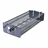 SANTOS Drehspieß-Korb für Drehspieße (Ø max. 11mm) - Grillkorb eckig - Grillzubehör - Fleisch, Fisch, Gemüse & Obst - Universal Grillrondell - Grill