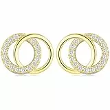 WOVEE Ohrringe Stecker Kreis AAA Zirkonia Doppelte Reif Runde Ohrstecker Vergoldet Damenohrringe Ohrschmuck für Mädchen Frauen