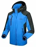 donhobo Damen Wanderjacke Regen Jacke Outdoor Funktionsjacke Freizeitjacke Winddichte Softshell Jacke Übergangsjacke mit Kapuze, Blau, S
