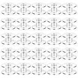 Doxiru 25 Stück Nähmaschinenspulen, Kunststoffspulen für Nähmaschinen mit Spulenkapsel, Nähmaschinen-Unterfadenspulen aus Kunststoff