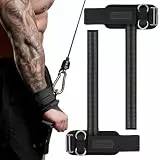 MANUEKLEAR Zughilfen Krafttraining Frauen Herren, 2-in-1 Lifting Straps mit D-Ring für Cable Machine Workout, Zughilfen Gym für Gewichtheben (Schwarz, M (16.0–19.1 cm))