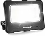 MEIKEE 80W LED Baustrahler 12000MAH Led Arbeitsleuchte Akku Strahler 4 Lichtmodi Campinglampe Tragbar 5 Helligkeiten Solar USB-Aufladung Akku Lampe für Camping, Garage, Bau, Reparatur, Notfall
