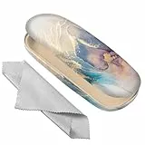 Deokke Brillenetui, Hartschale, Brillen-Schutzhülle, Brillenhalter-Box mit Reinigungstuch für Damen und Herren, niedlich (H17-marmor)