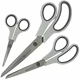Westcott Easy Grip Scheren 3 Stück | 3er Set Universalscheren mit Komfort-Griff | Extrascharfe & langlebige Edelstahlklinge | Schere für Basteln, Haushalt, Schule & Büro | N-90030 00