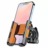 Grefay Fahrrad Handyhalterung【1S Schnelle Demontage】 Motorrad Handyhalter Mit 2 Anschlüssen Mit 360 Drehung Outdoor Lenker Handyhalter für Rennrad MTB Scooter für 4,5-7,0 Smartphone (Orange2)